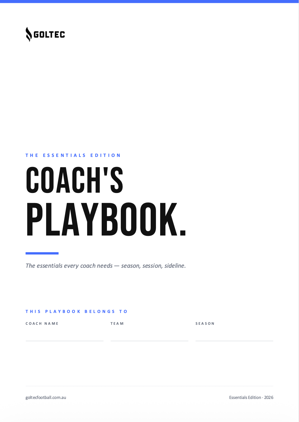 Coach's Playbook: Essentials Edition