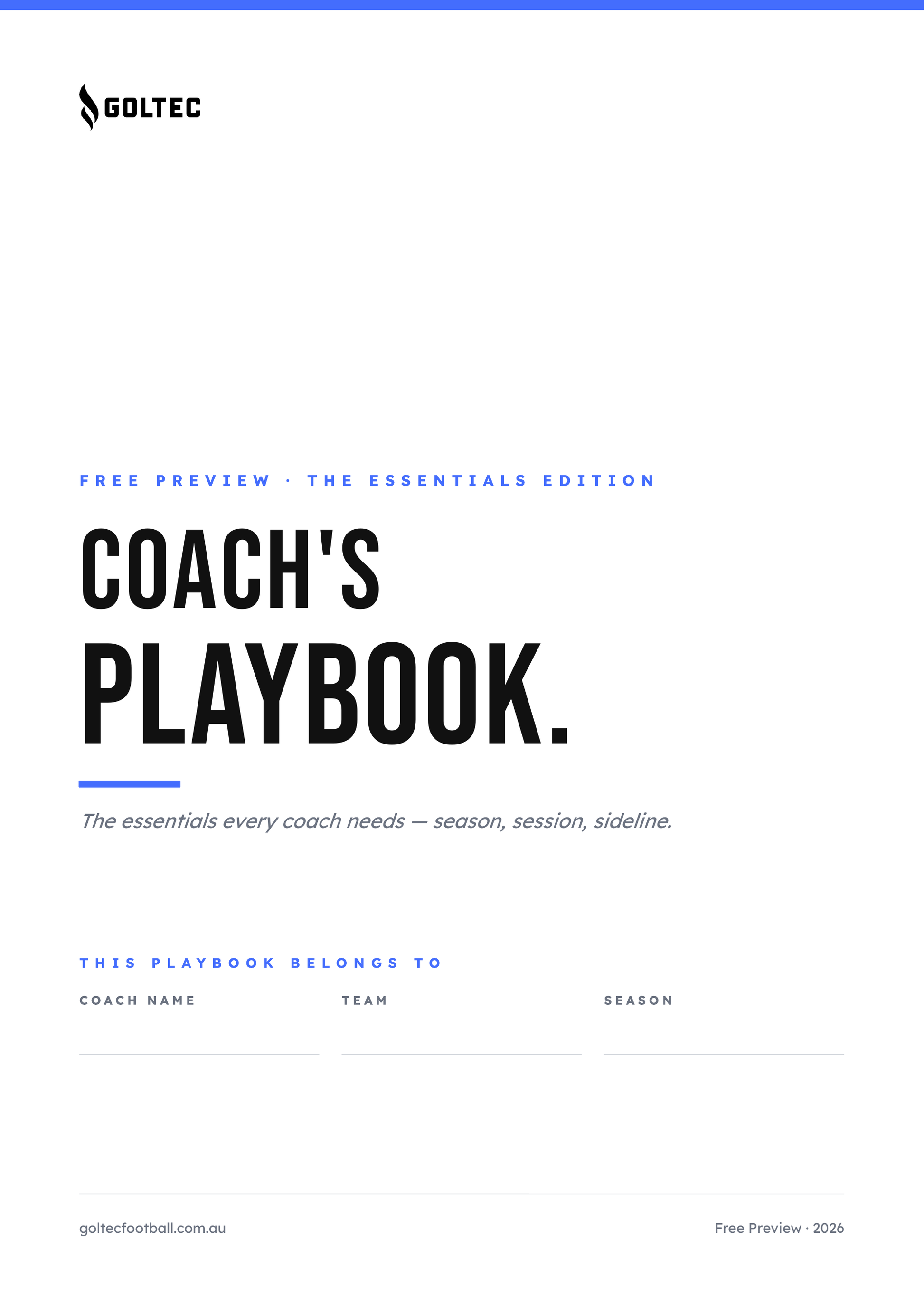 Coach's Playbook · Free Sample